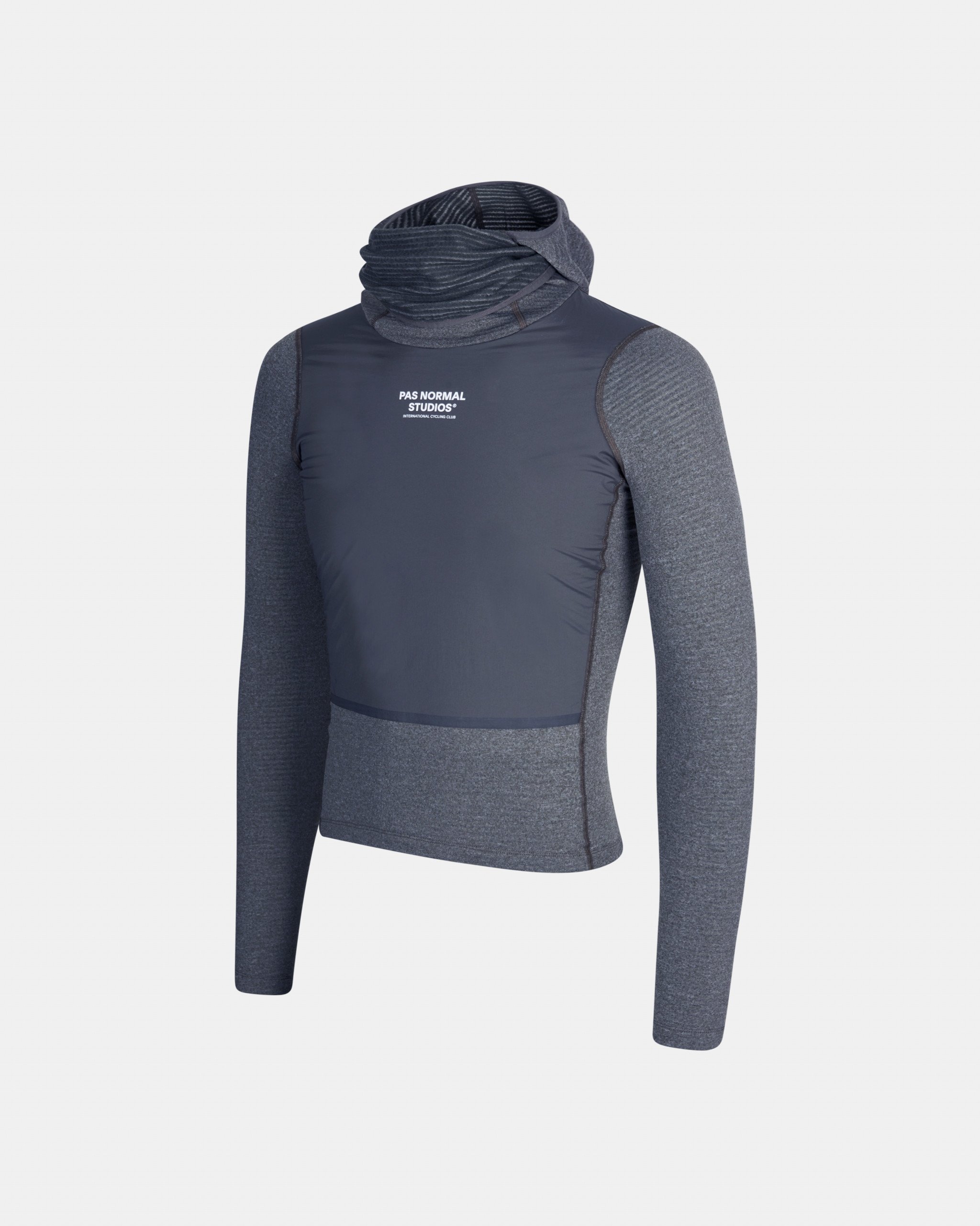 Men's Thermal Hooded Windproof Base Layer - Navy - Pas Normal Studios